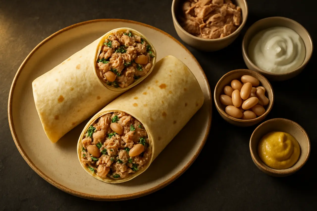 Tuna & White Bean Wraps - pantry lunch, zero cooking, ten minutes