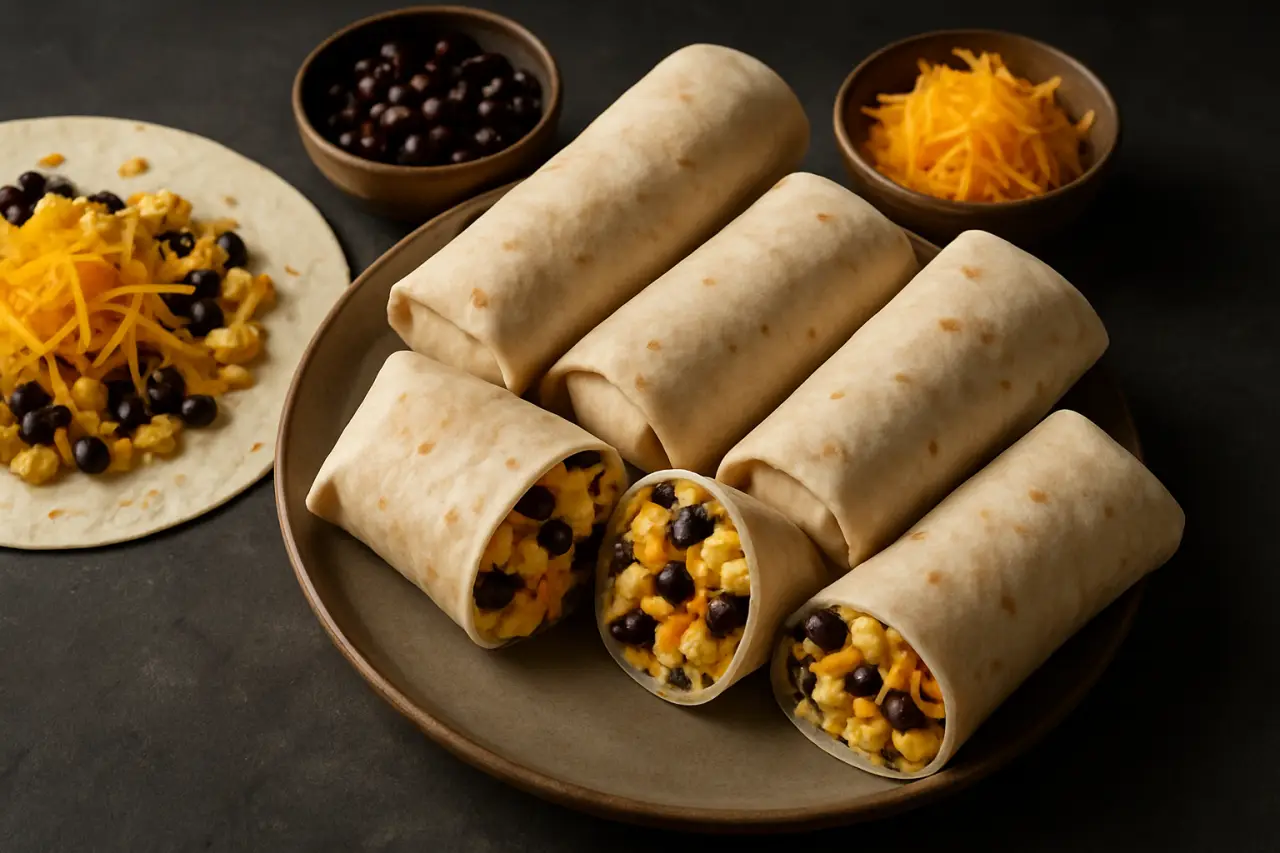 Freezer Breakfast Burritos - make eight on sunday, microwave one whenever the morning falls apart